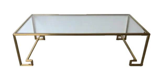 Golden Glass Coffee Table PNG Transparent Background