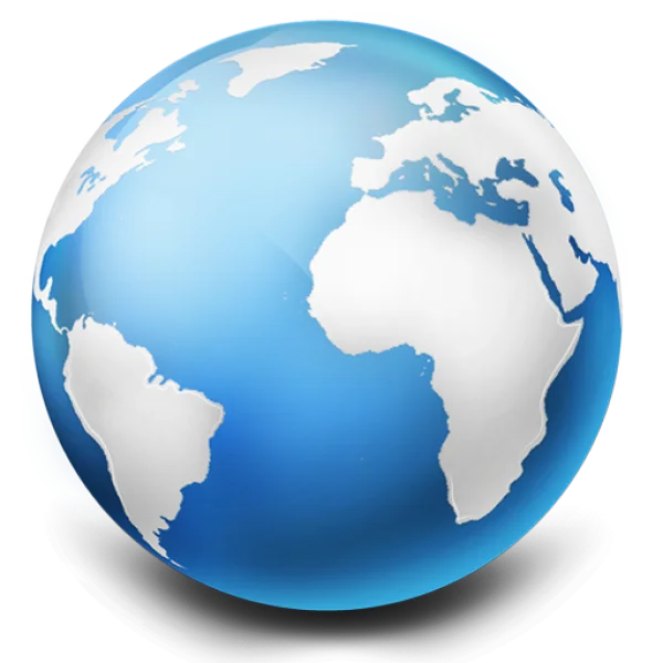 Glossy Blue Earth Globe PNG Transparent Background