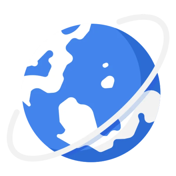 Stylized Blue Planet with Ring PNG Transparent