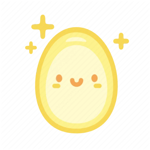 Cute Happy Shiny Egg Icon PNG