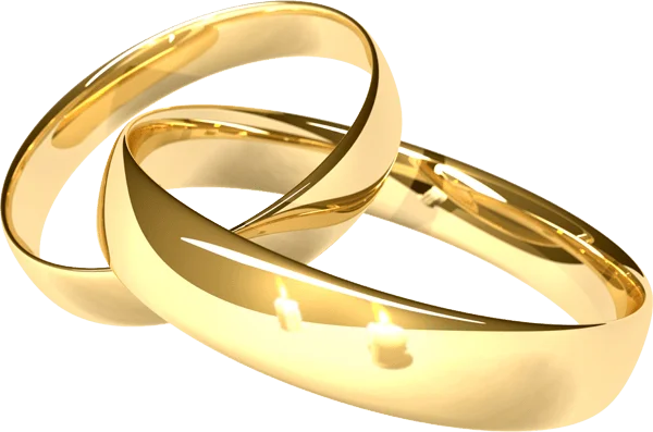 Intertwined Golden Wedding Rings PNG