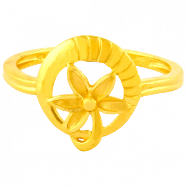 Golden Floral Design Ring Transparent PNG