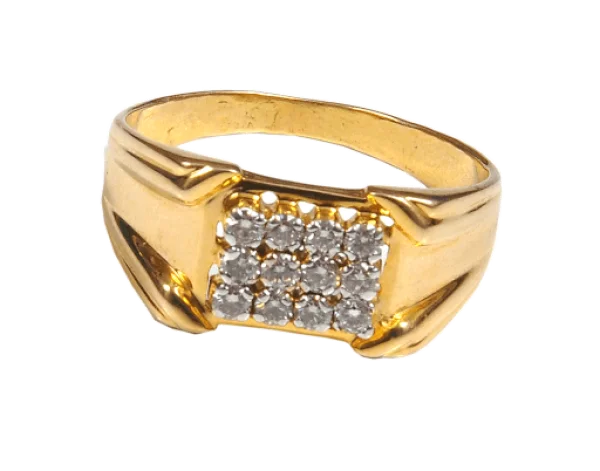 Golden Diamond Ring PNG Transparent Background