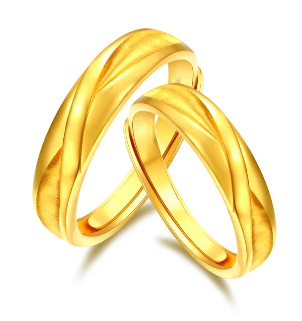 Two Golden Wedding Rings PNG Transparent Background