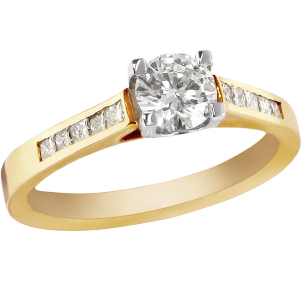 Elegant Gold Diamond Ring PNG Transparent Background