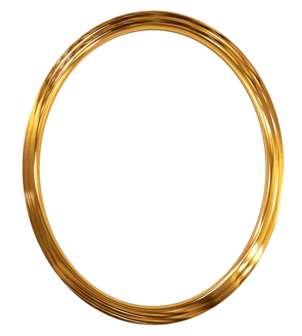 Golden Oval Frame PNG Transparent Background