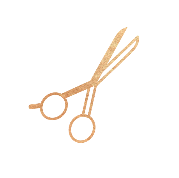 Golden Scissors PNG Transparent Background