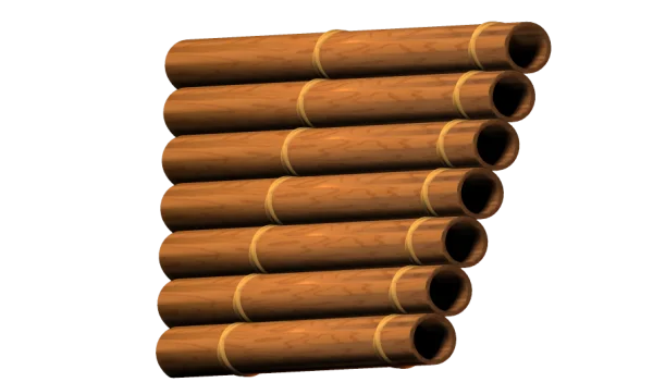 Wooden Pan Pipes PNG Transparent Background