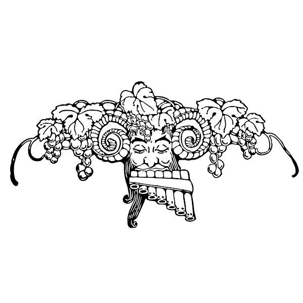 Pan God with Panpipes and Grapes PNG Transparent