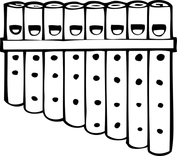 Stylized Pan Flute Doodle PNG Transparent Background