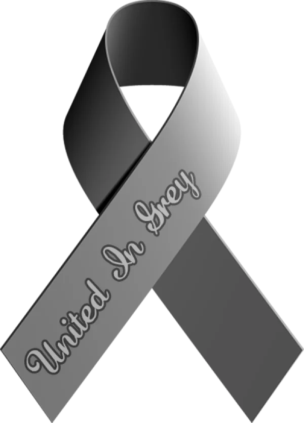 United In Grey Awareness Ribbon PNG