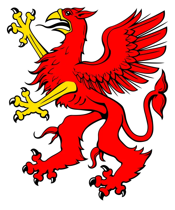Red Griffin Heraldry PNG Transparent Background