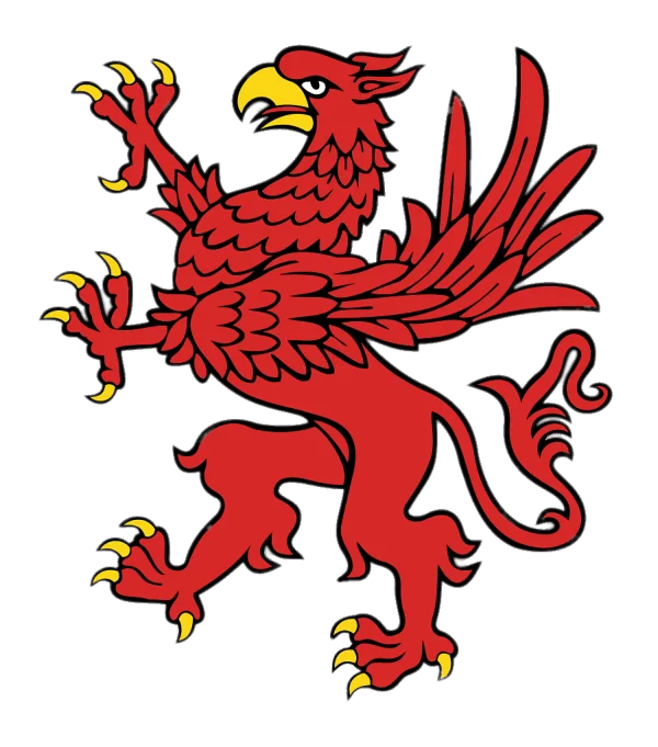 Red Griffin Heraldry PNG Transparent Background