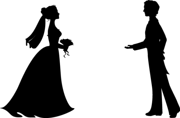 Bride and Groom Silhouettes Transparent PNG