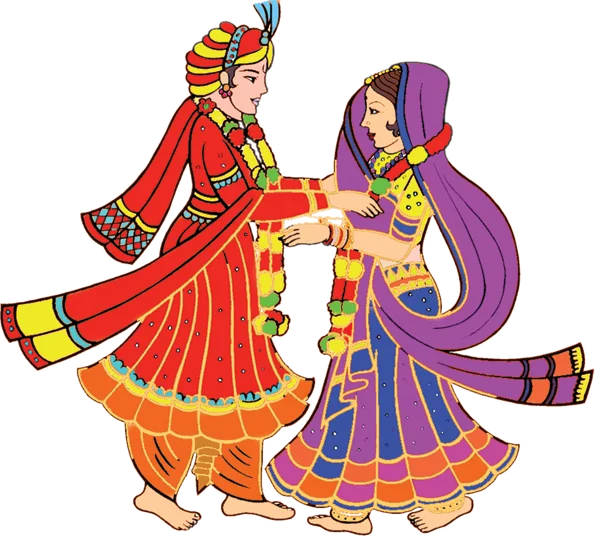 Traditional Indian Wedding Couple Illustration