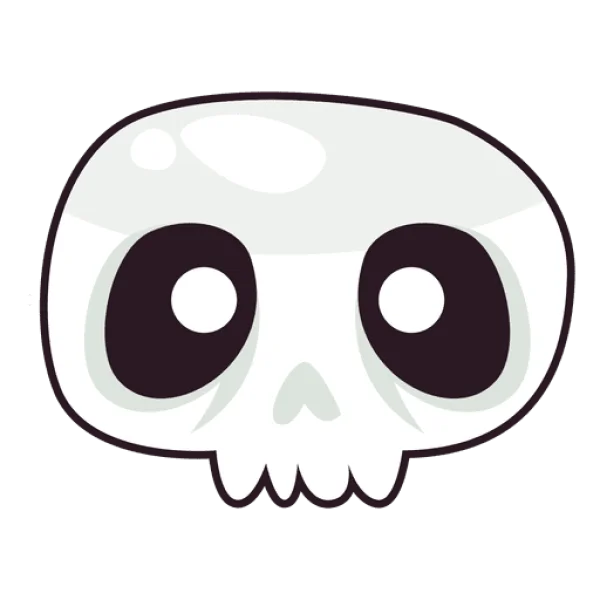 Cute Cartoon Skull PNG Transparent Background