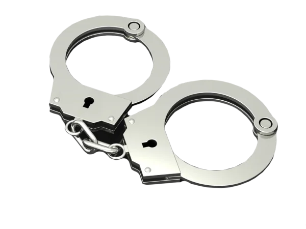 Silver Handcuffs PNG Transparent Background
