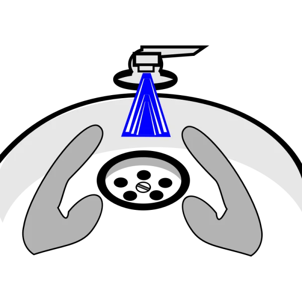 Car Interior View with Blue Light Beam PNG