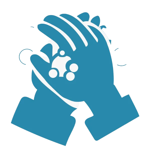 Hand Washing Icon with Bubbles PNG