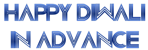 Blue Happy Diwali In Advance Text PNG