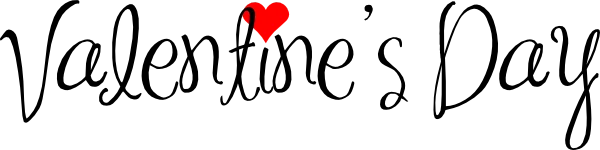 Valentine's Day Script Text with Heart PNG