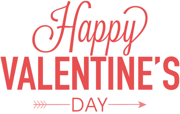 Happy Valentine's Day Text PNG Transparent Background