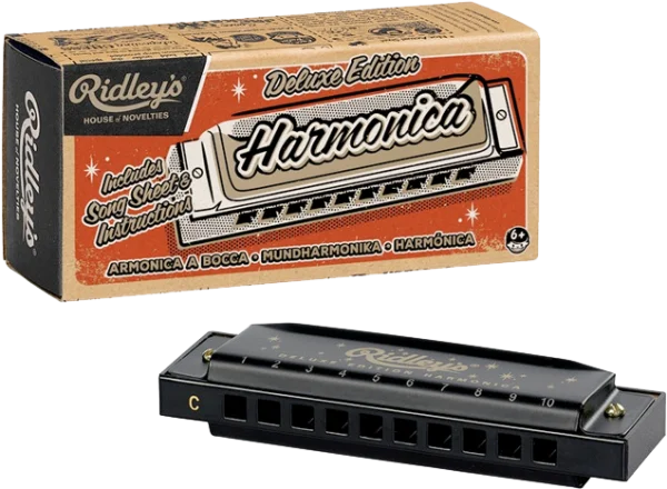 Ridley's Deluxe Harmonica and Retro Box PNG Transparent