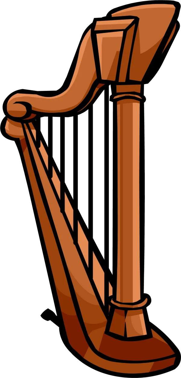 Stylized Brown Harp PNG Transparent