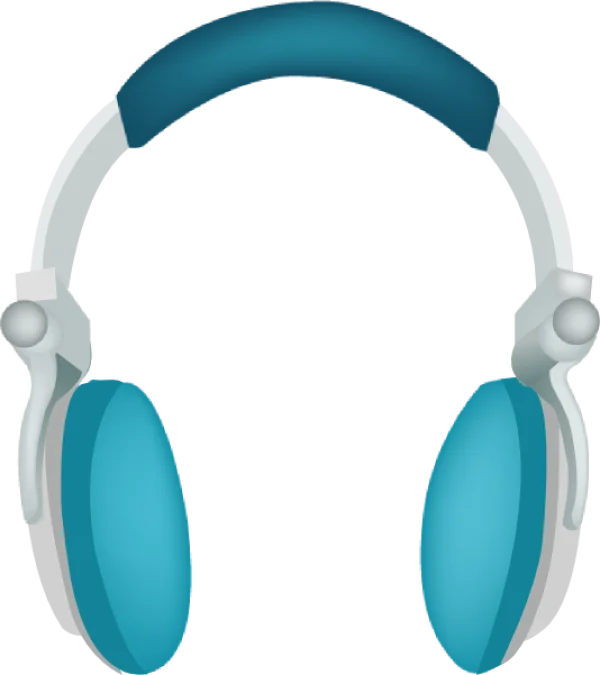 Blue Over-Ear Headphones PNG Transparent