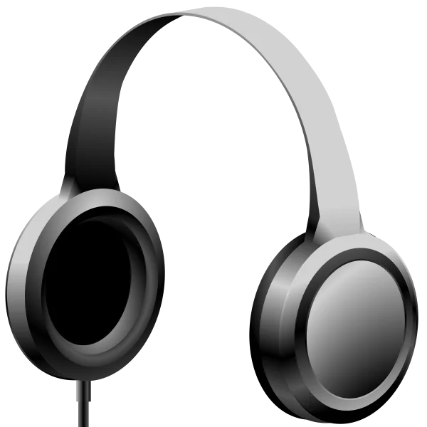Modern Silver Headphones PNG Transparent Background