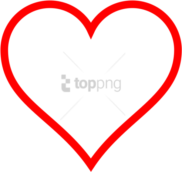 Red Heart Outline PNG Transparent Background