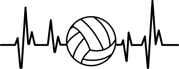 Volleyball Heartbeat ECG Line PNG