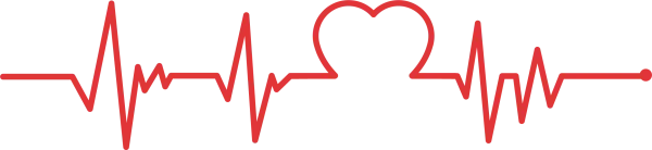 Red Heartbeat Line with Integrated Heart PNG