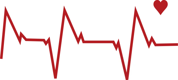 Red Heartbeat Line with Heart Icon PNG Transparent Background