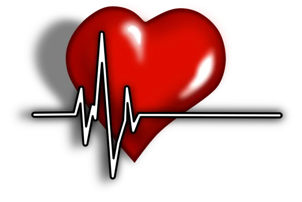Red Heart with ECG Line PNG Transparent Background
