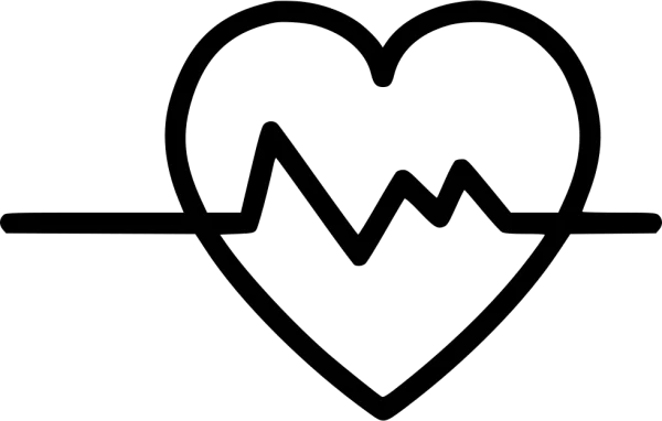 Heart with Heartbeat Line Icon PNG Transparent