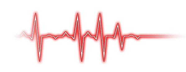 Glowing Red Heartbeat ECG Line PNG Transparent