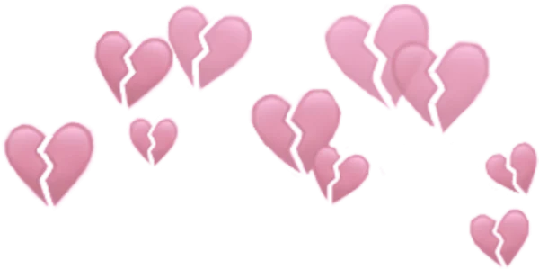 Pink Broken Hearts PNG Transparent Background