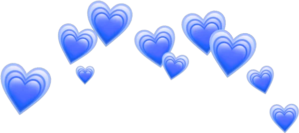 Blue Hearts Cluster PNG Transparent Background