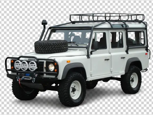 White Land Rover Defender Off-Road Vehicle PNG