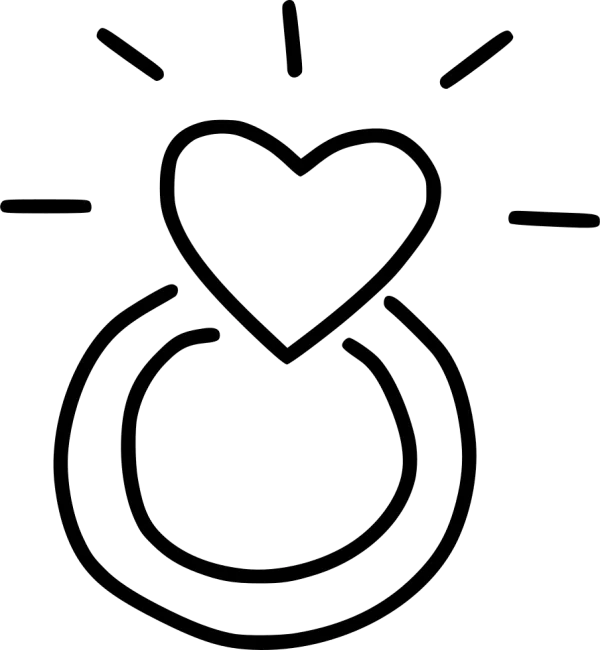 Doodle Heart Ring Icon PNG Transparent Background