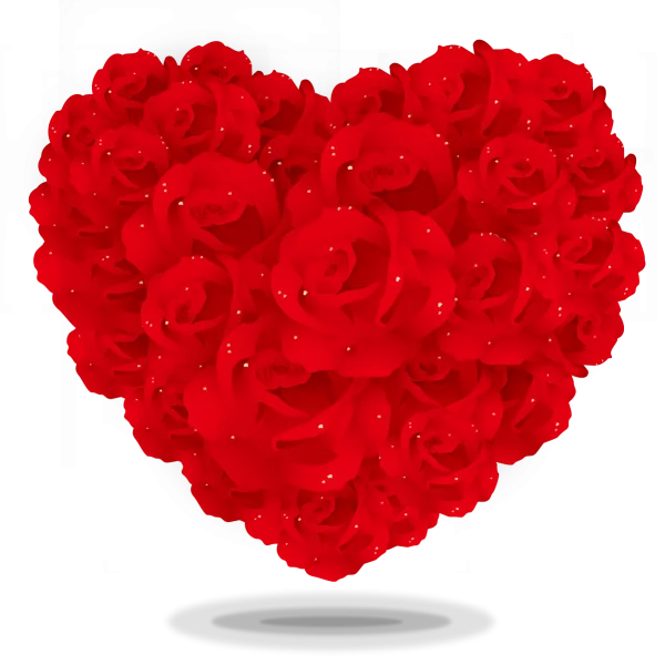 Red Rose Heart Arrangement PNG Transparent