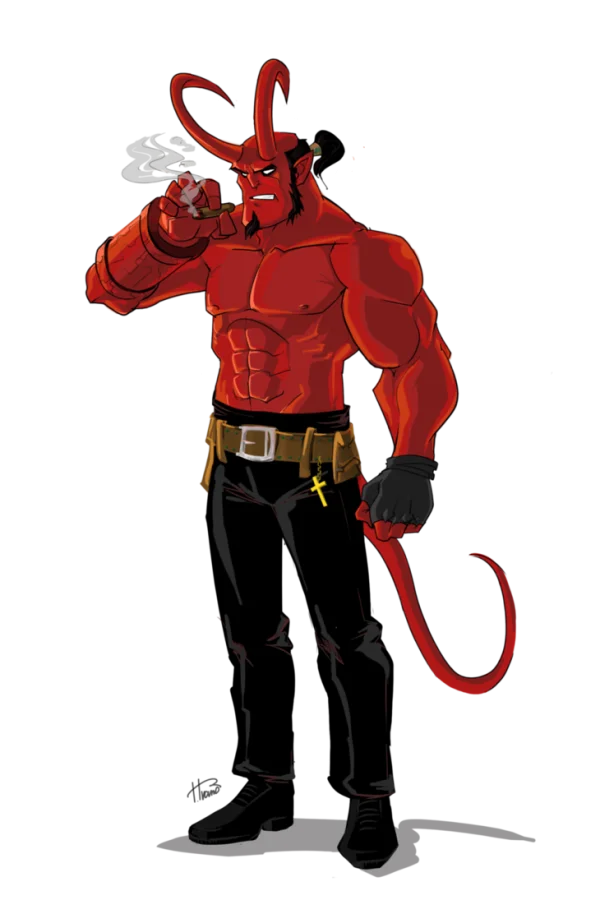 Hellboy Smoking Cigar PNG Transparent Background