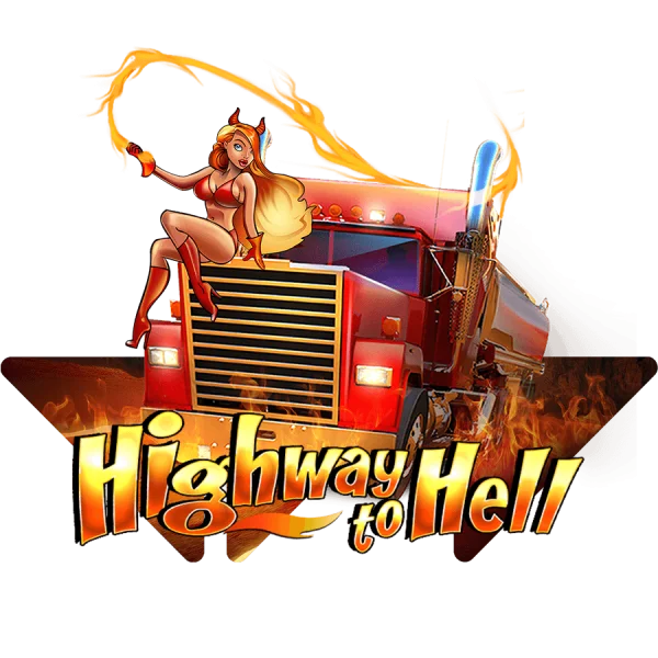 Highway to Hell Devil Girl on Flaming Truck PNG