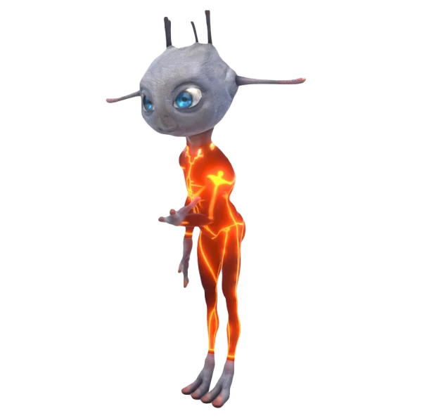 Glowing Alien Creature PNG Transparent Background