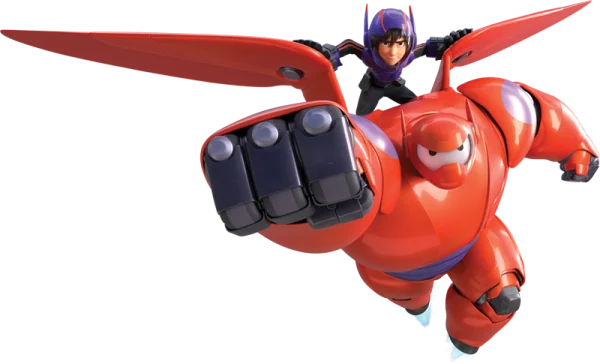 Big Hero 6 Baymax and Hiro Flying PNG