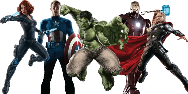 Marvel Avengers Superheroes Group PNG
