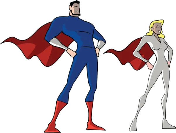 Superhero Duo PNG Transparent Background
