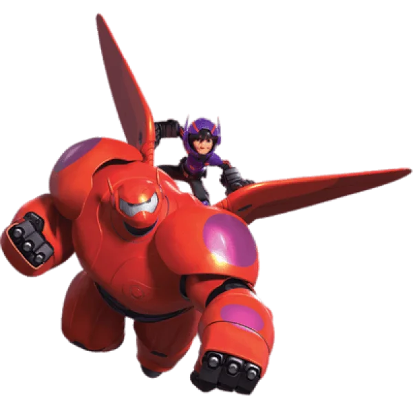 Big Hero 6 Baymax and Hiro Flying PNG