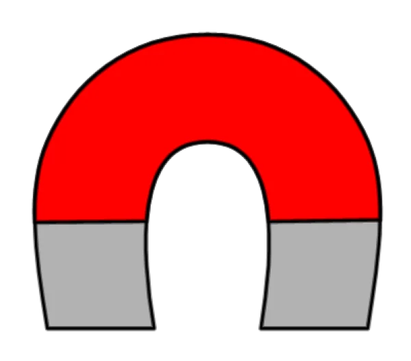 Red and Grey Horseshoe Magnet PNG